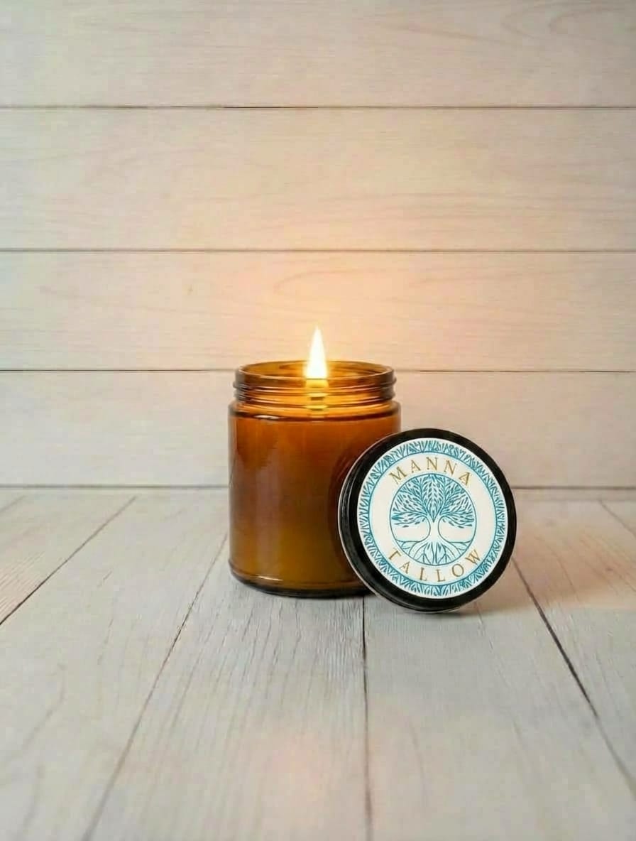 Manna Tallow Candle Hand-Crafted & Poured Artisan Candle – Pure Snow