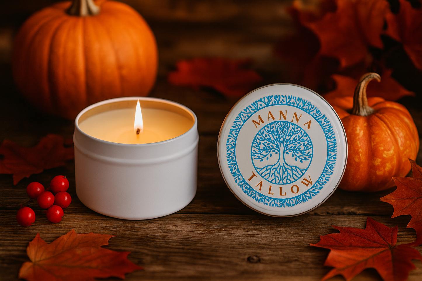 Manna Tallow Candle Hand-Crafted & Poured Artisan Candle – Harvest Glow
