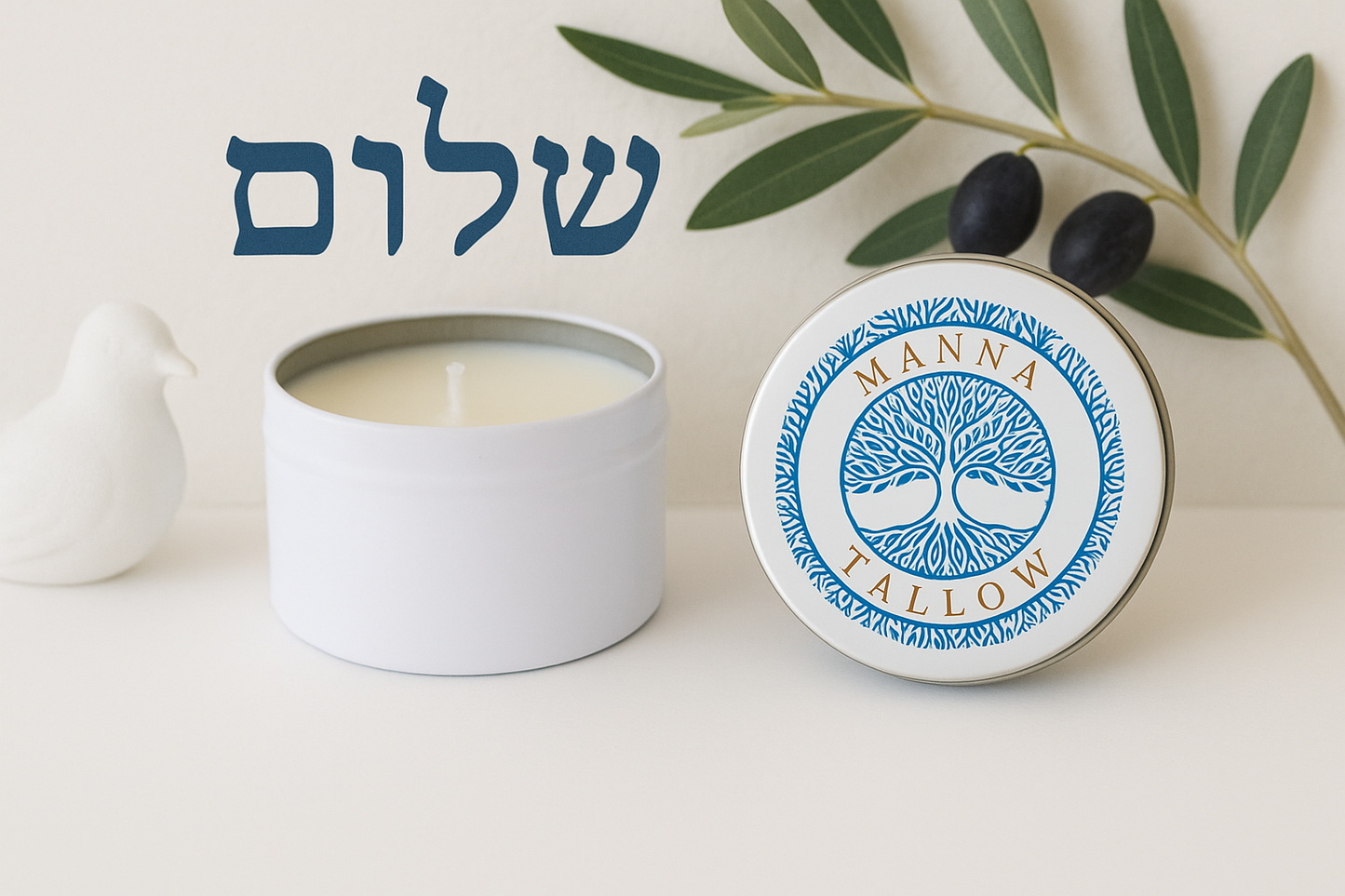 Manna Tallow Candle Hand-Crafted & Poured Artisan Candle – Shalom