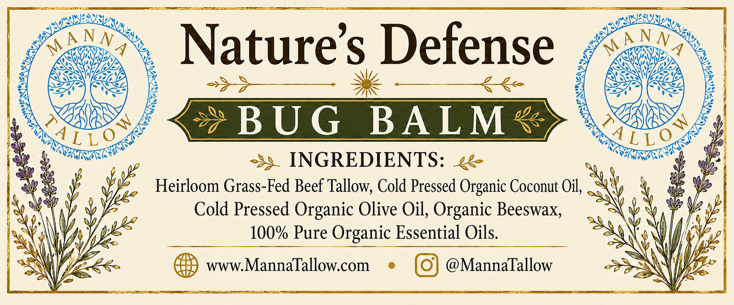 Nature’s Defense Bug Repellent Balm – Grass-Fed Tallow Outdoor Protection & Skin Nourishing Balm