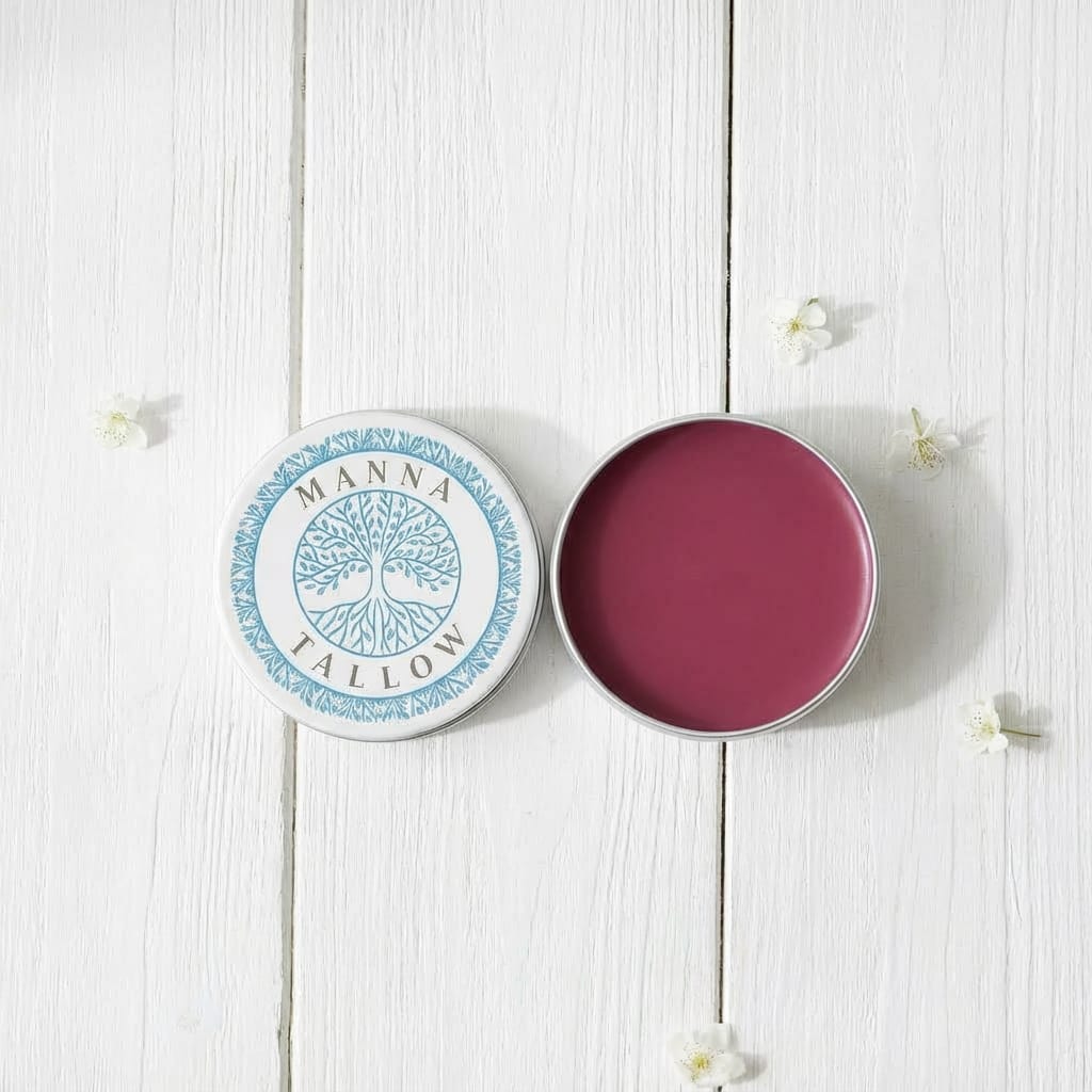 Tallow Lip & Blush Balm - Heirloom Blush Balm with Grass-Fed Tallow (Shade: Deep Pink)