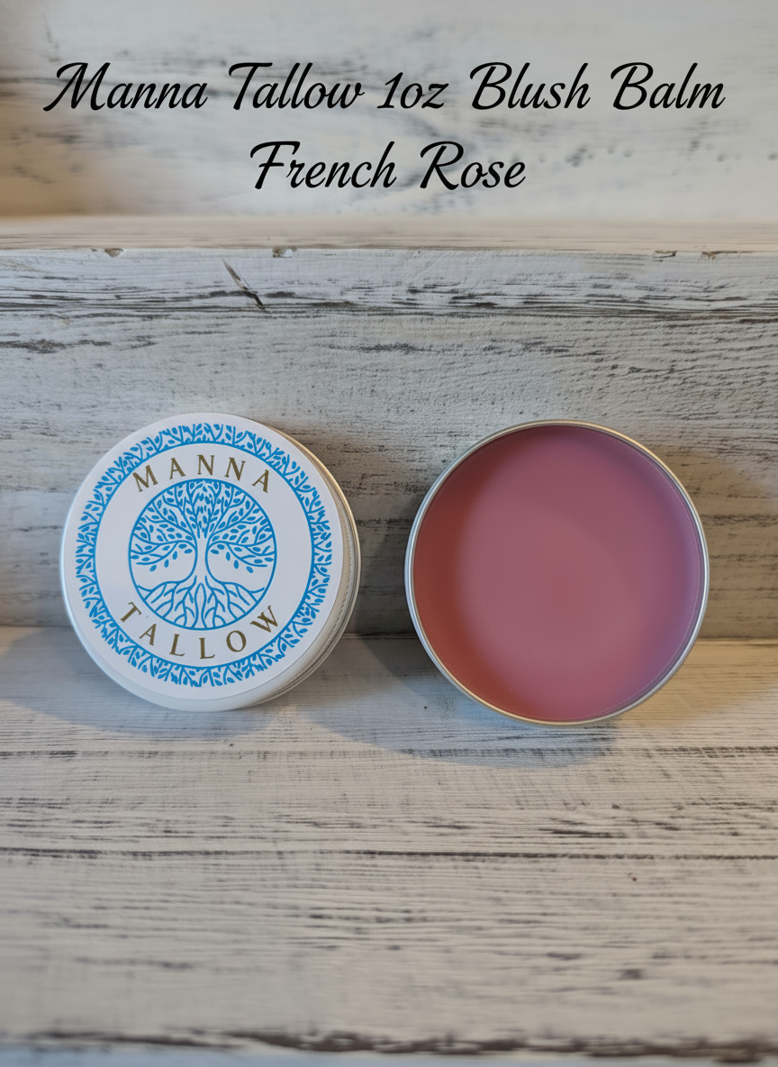 Manna Tallow Blush Balm Make Up 1oz French Rose