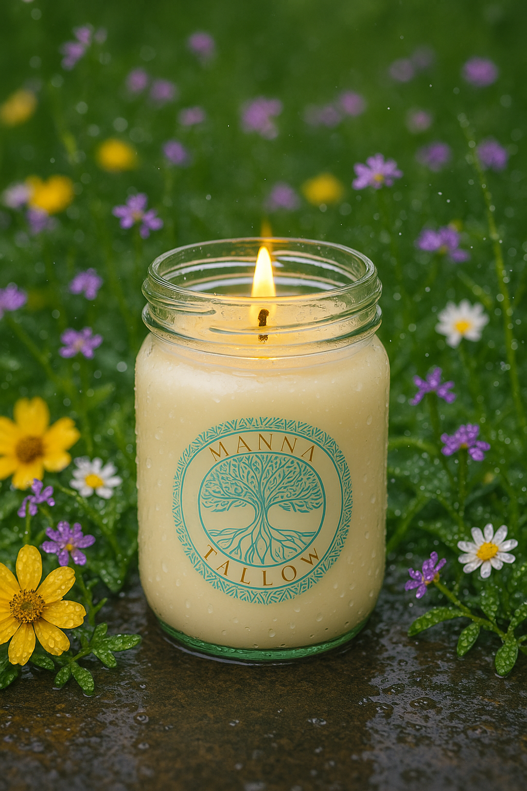 Manna Tallow Candle Hand-Crafted & Poured Artisan Candle – Joyful Bloom