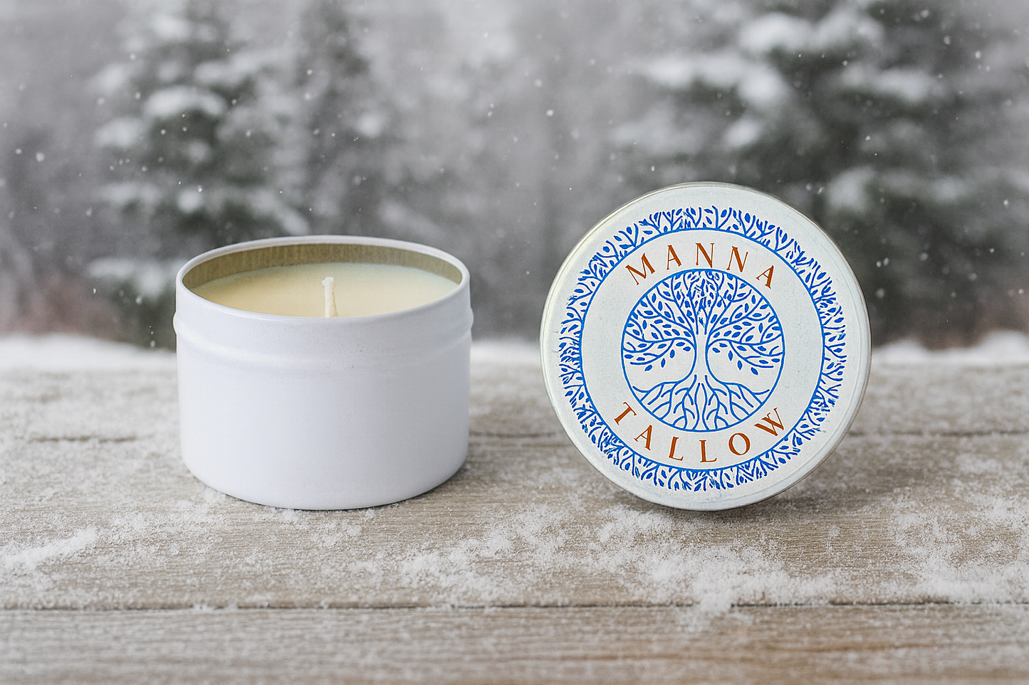 Manna Tallow Candle Hand-Crafted & Poured Artisan Candle – Pure Snow