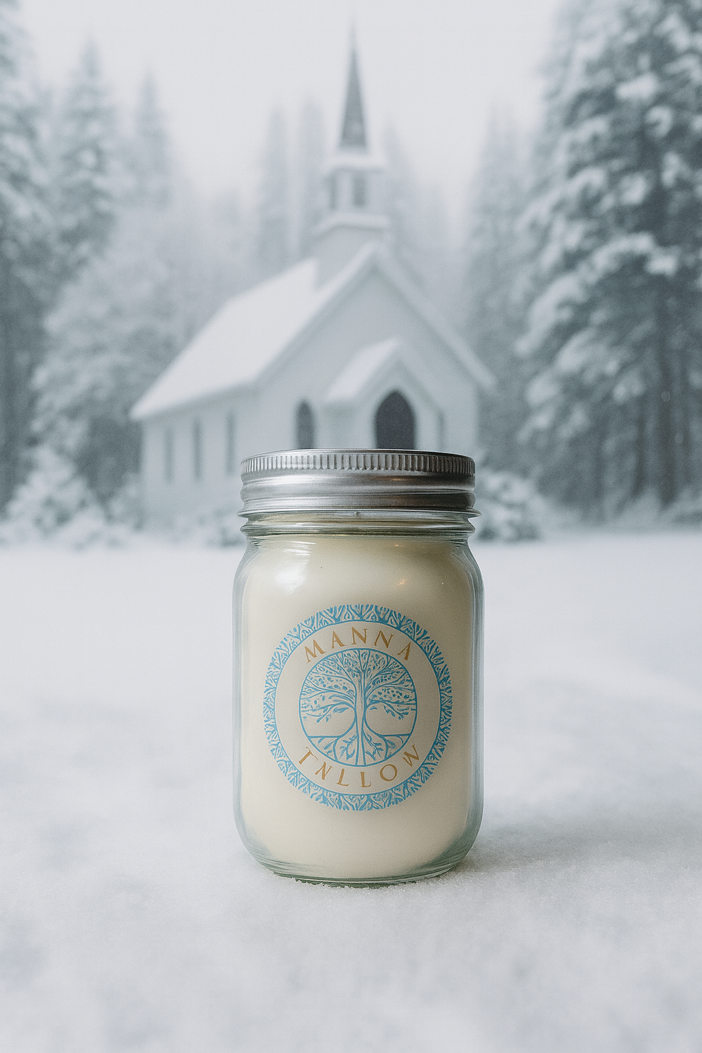Manna Tallow Candle Hand-Crafted & Poured Artisan Candle – Pure Snow