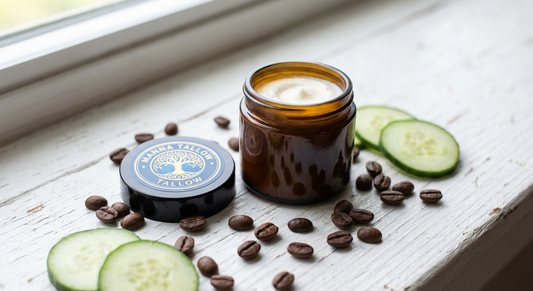 Revive Eye Cream! Whipped Tallow Infused With Cucumber & Coffee (1oz Glass Jar)