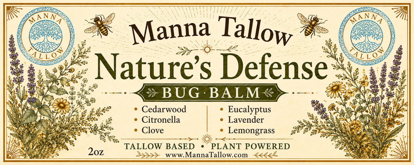Nature’s Defense Bug Repellent Balm – Grass-Fed Tallow Outdoor Protection & Skin Nourishing Balm