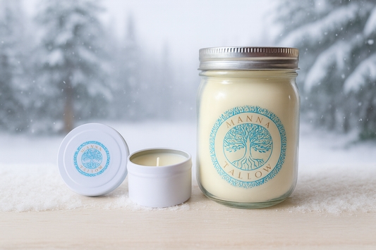 Manna Tallow Candle Hand-Crafted & Poured Artisan Candle – Pure Snow