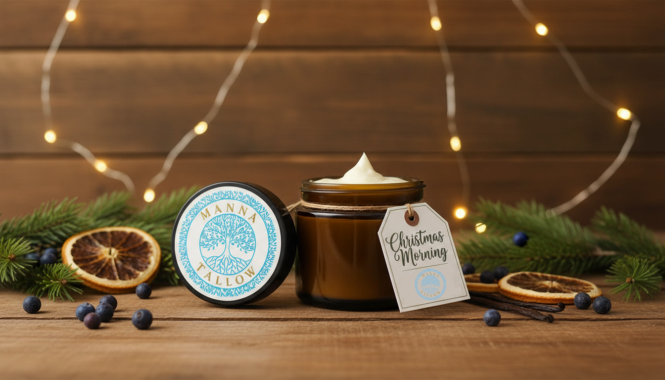 Manna Tallow Whipped Christmas Blends Joyful Spice - Evergreen Blessing- Christmas Morning (Seasonal)