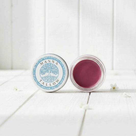 Tallow Lip & Blush Balm -  Heirloom Blush Balm with Grass-Fed Tallow (Shade: Deep Pink)