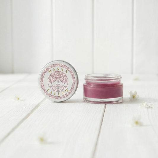 Tallow Lip & Blush Balm -  Heirloom Blush Balm with Grass-Fed Tallow (Shade: Deep Pink)