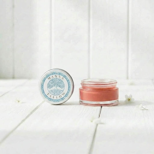 Tallow Lip & Blush Balm -  Heirloom Blush Balm with Grass-Fed Tallow (Shade: Fandango)