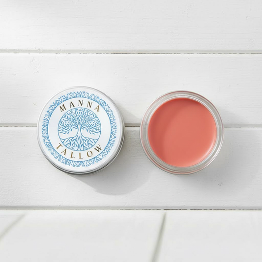 Tallow Lip & Blush Balm -  Heirloom Blush Balm with Grass-Fed Tallow (Shade: Fandango)