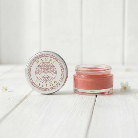 Tallow Lip & Blush Balm -  Heirloom Blush Balm with Grass-Fed Tallow (Shade: Fandango)