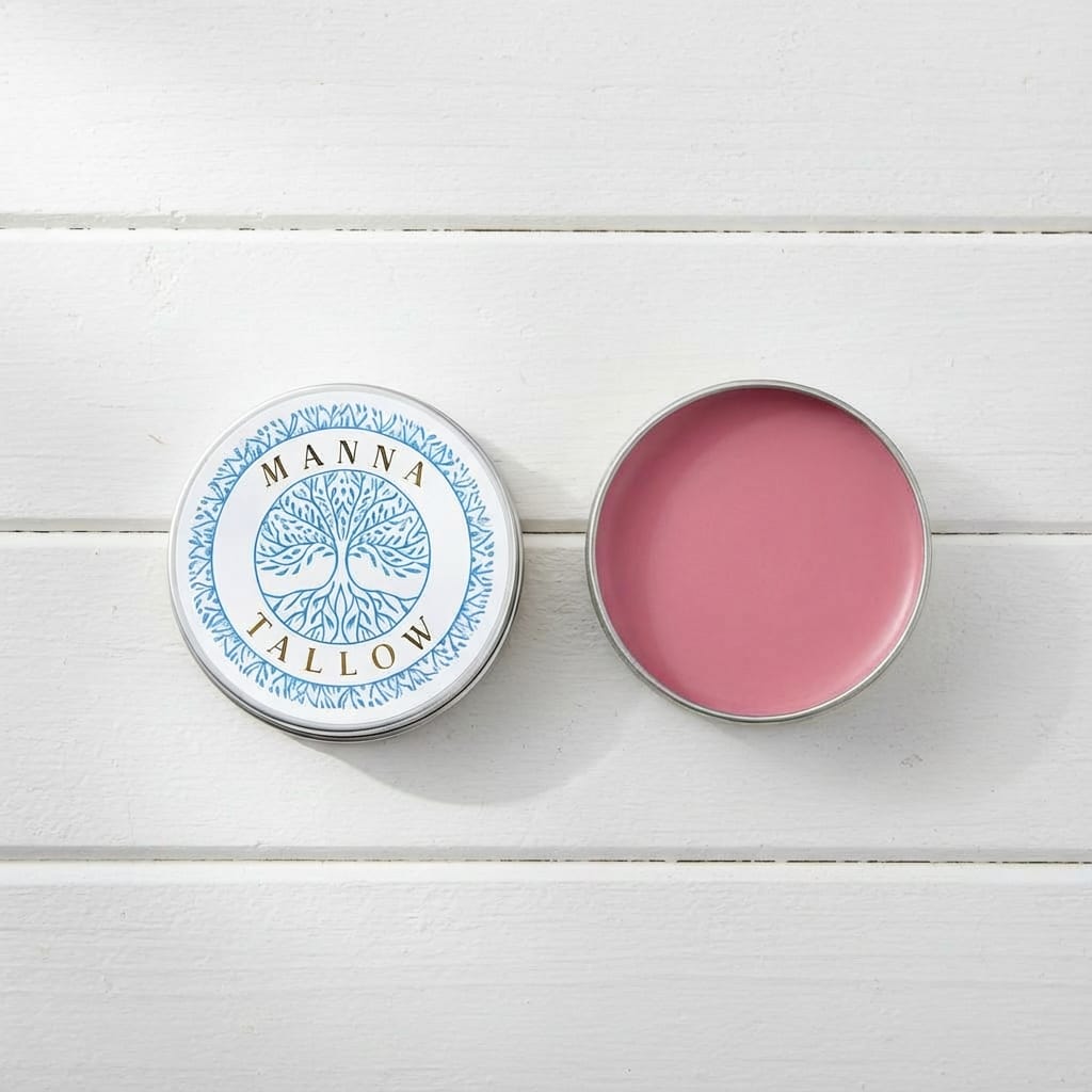 Tallow Lip & Blush Balm -  Heirloom Blush Balm with Grass-Fed Tallow (Shade: French Rose)