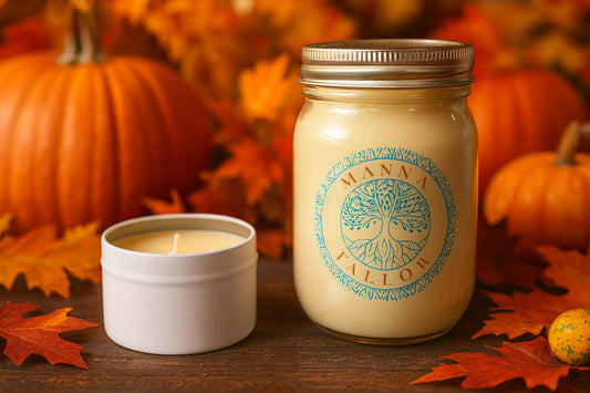Manna Tallow Candle Hand-Crafted & Poured Artisan Candle – Harvest Glow
