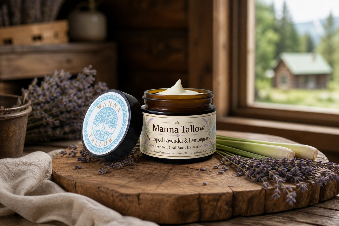 Lavender & Lemongrass Whipped Tallow Moisturizer – Grass-Fed Tallow for Dry & Sensitive Skin