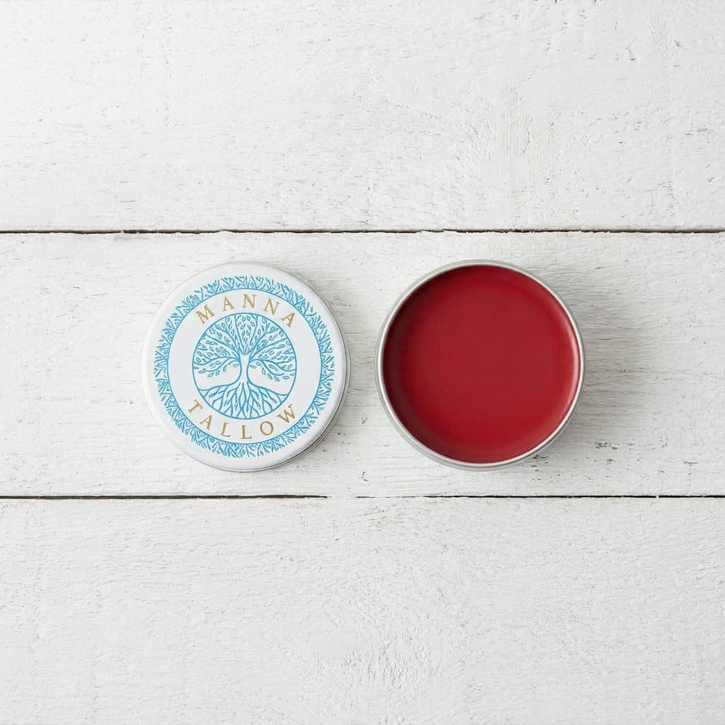 Tallow Lip & Blush Balm -  Heirloom Blush Balm with Grass-Fed Tallow (Shade: Scarlet)