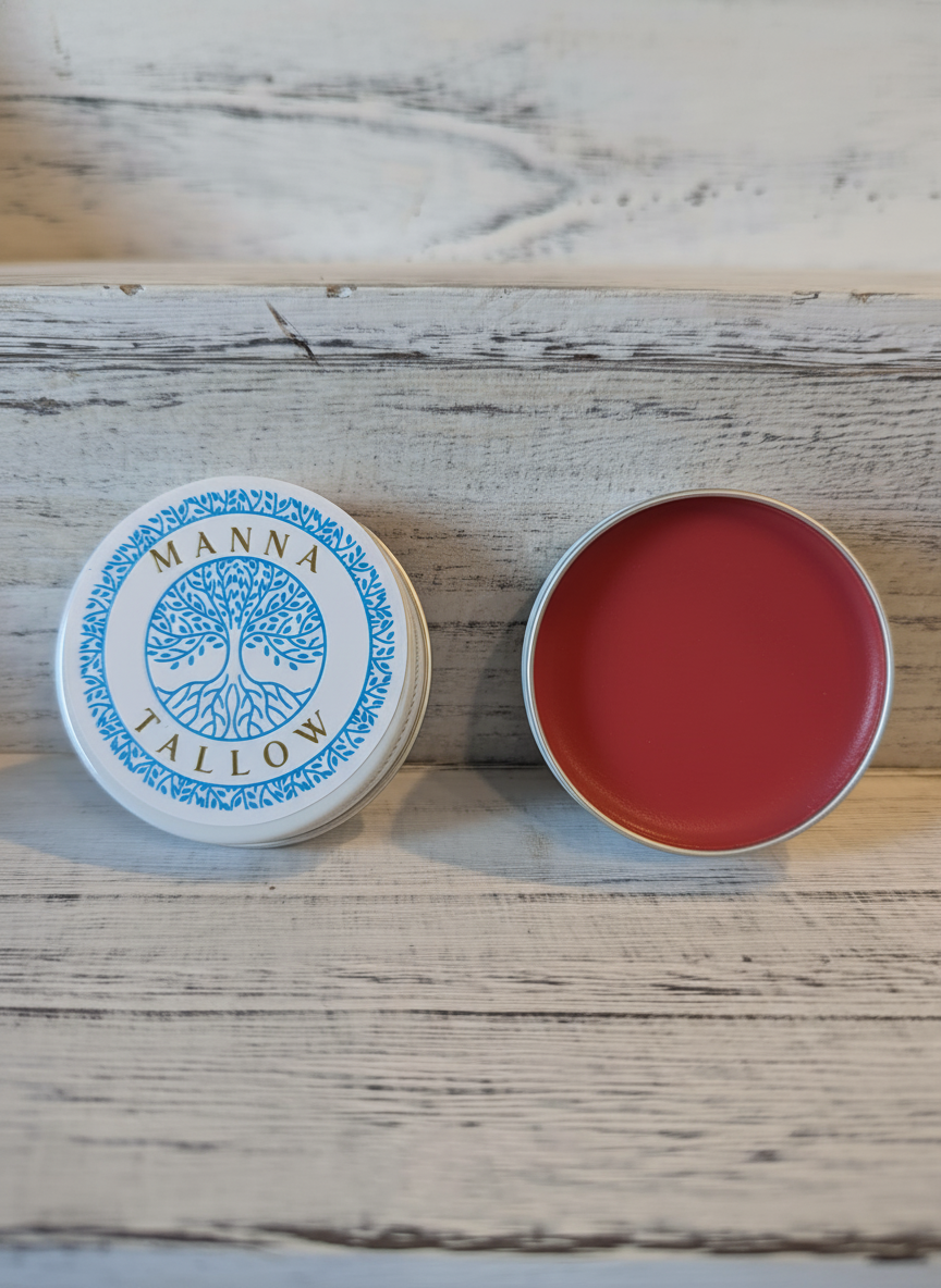 Manna Tallow Blush Balm Make Up 1oz Scarlett