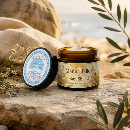 Manna Sun Shield – Grass-Fed Tallow Non-Nano Zinc Nourishing Mineral Sunscreen Whipped Balm