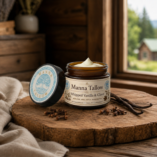 Vanilla & Clove Whipped Tallow Moisturizer – Grass-Fed Tallow for Dry & Sensitive Skin