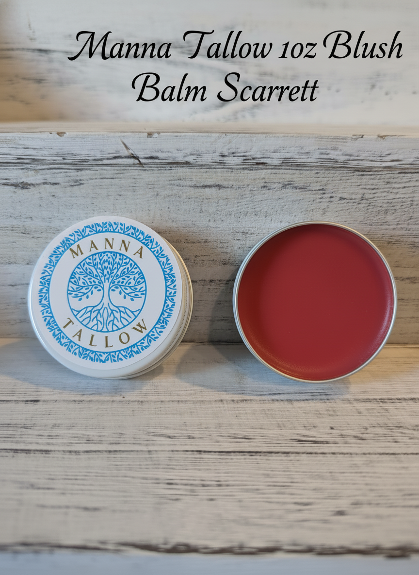Manna Tallow Blush Balm Make Up 1oz Scarlett