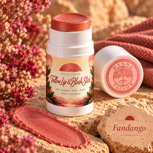 Fandango Tallow Lip & Blush Balm Stick Shimmer Finish