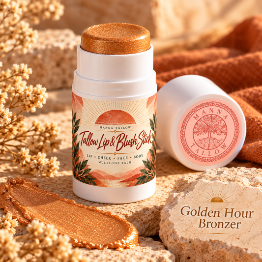 Golden Hour Tallow Bronzer & Shimmer Balm Stick Face + Body